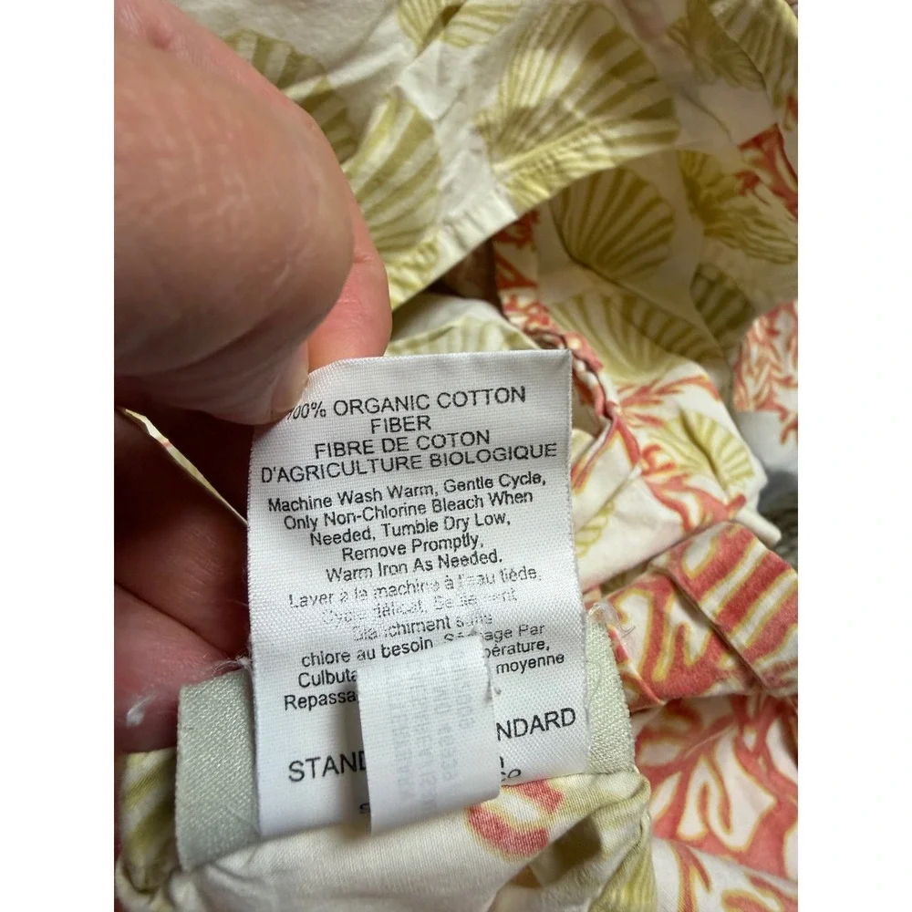 Pottery Barn Organic Cotton Duvet Cover Set Coastal Coral reef Seashell king